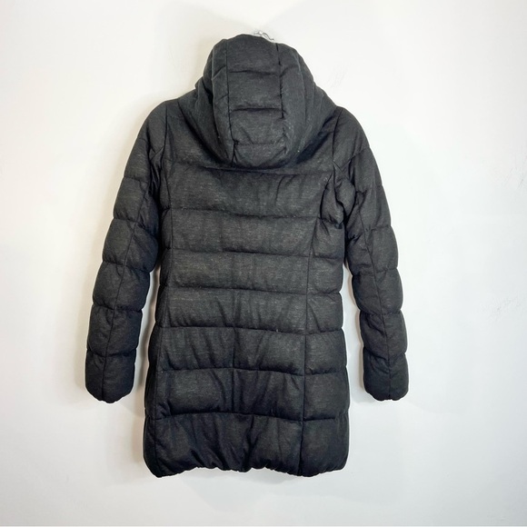 UNIQLO minimalist wool blend charcoal grey black down puffer coat XS - Picture 5 of 14